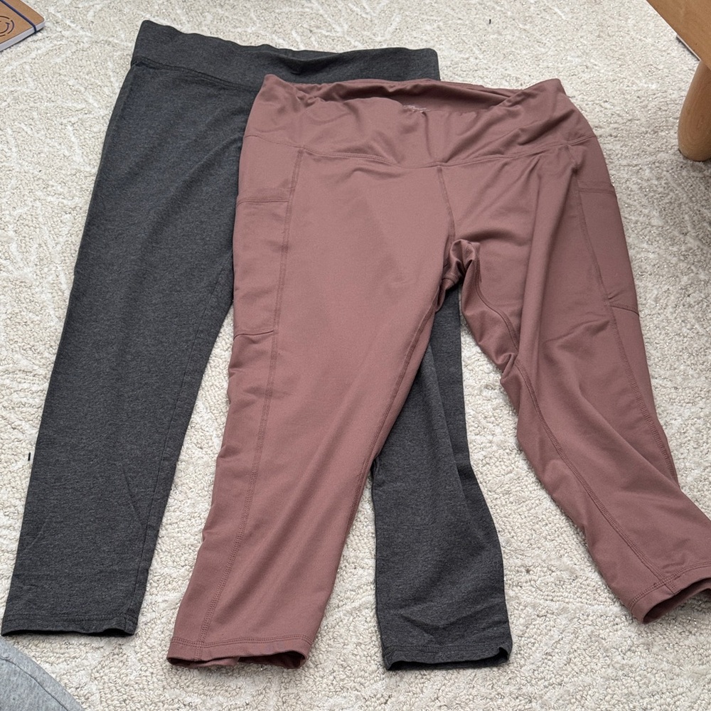 SHINERS AND ZELLAGray and dust pink Leggings bundle L and XL